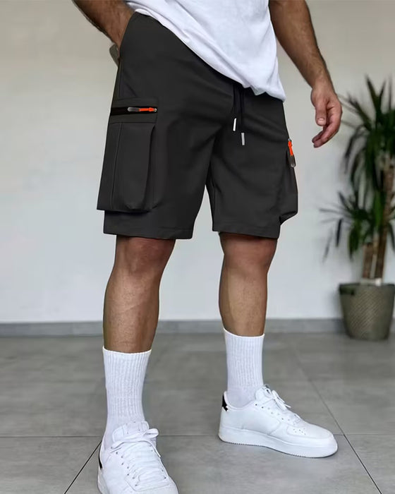 Herrer Bukse Ensfarget Loose Fit Kort Cargo
