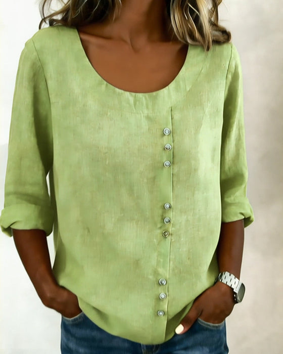 Topp Rund Hals Lang Erm