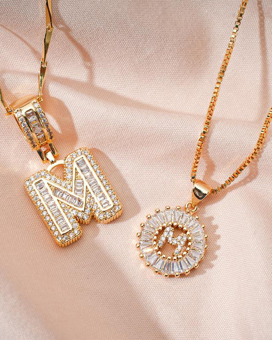 Halskjeder Initial Bokstav Anheng 2 Pakke