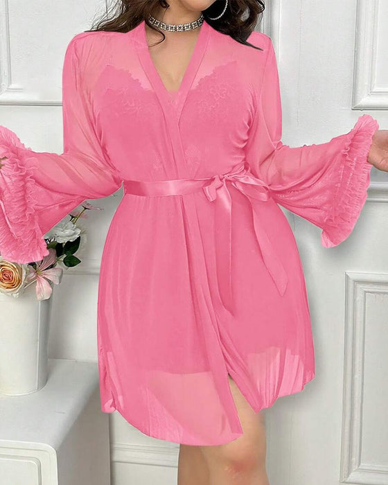 Sexig Knipling Nattkjole Sele Dress