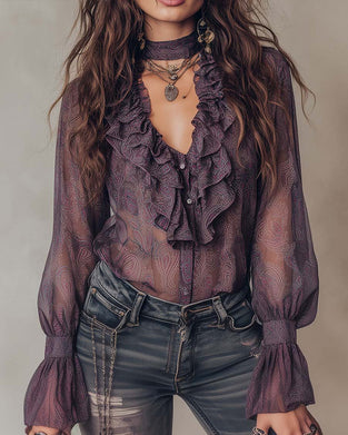 Bluse Lotusprint Puffermet