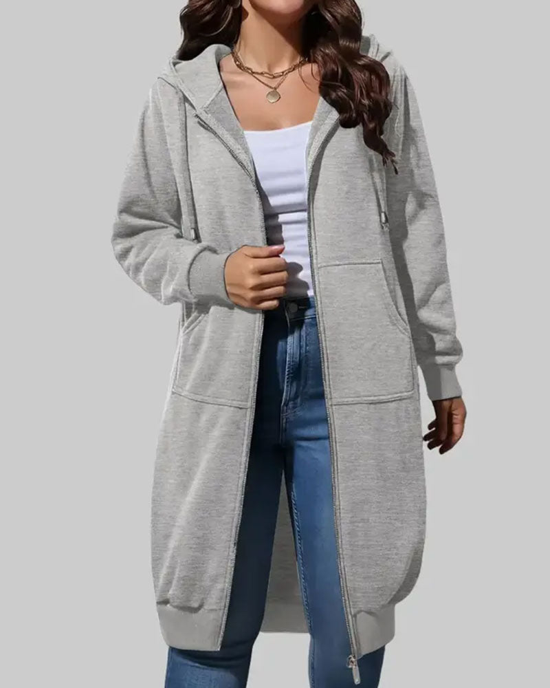 Frakk Lang Hetter Glidelås Sweatshirt