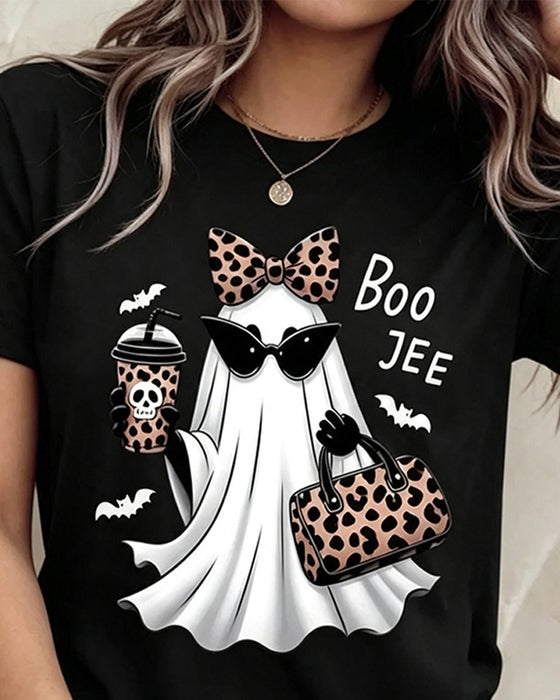 T-Shirt Tegneserie Trykk Kort Erme