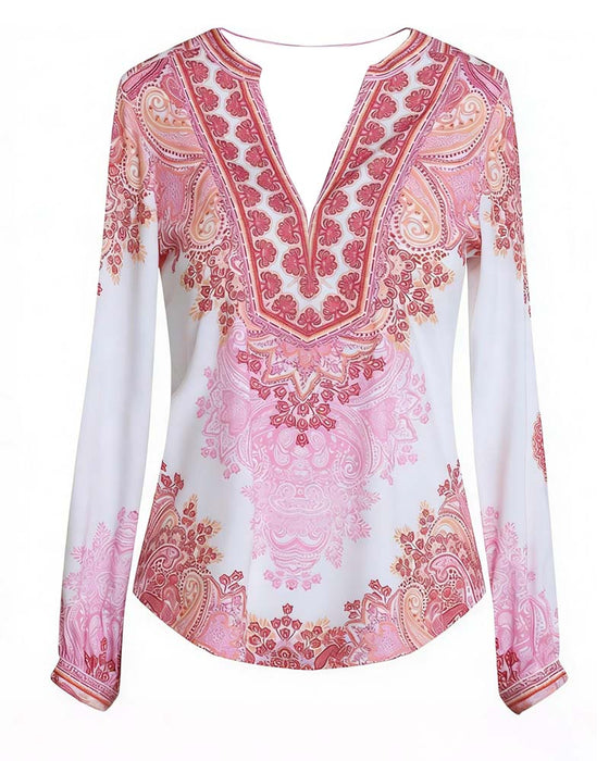 Topp V-Hals Bohemsk Løs