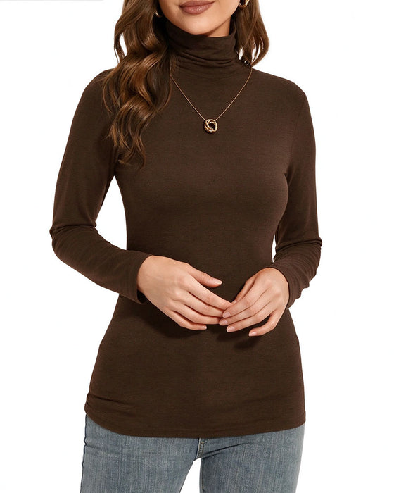 Topp Ensfarget Halv Turtleneck Base