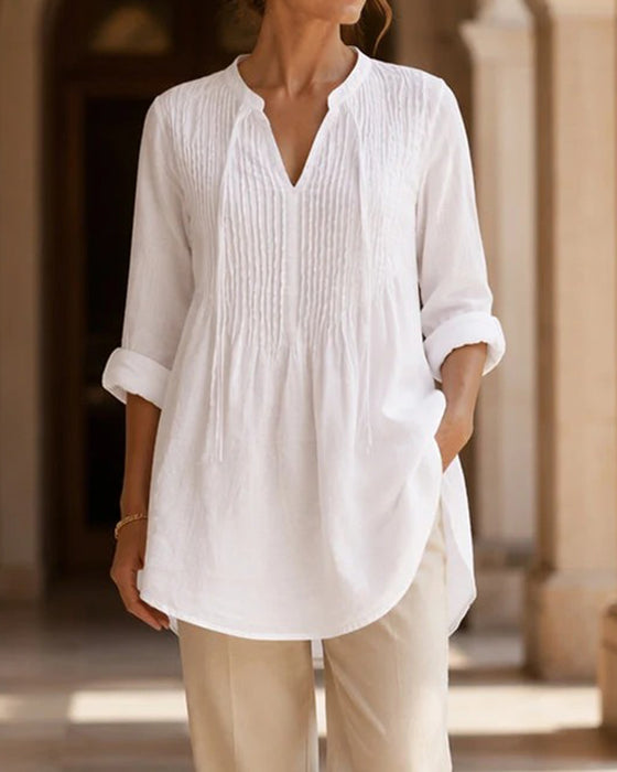 Bluse V-Hals Snor Solid
