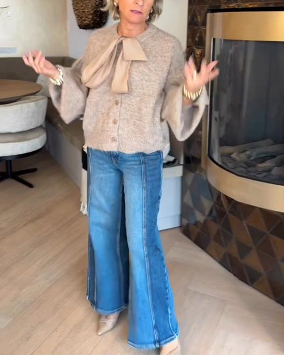 Cardigan Kåpe Med Elegant Stil, Lørdagsermer Design