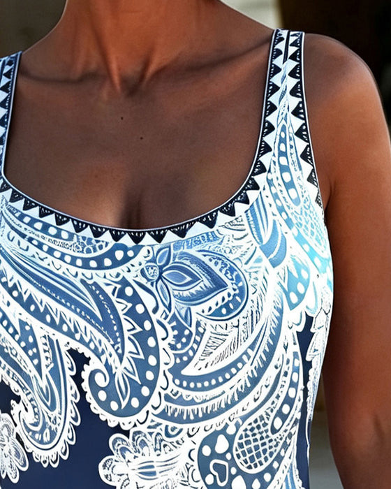En Delt Stroppet Blad Trykk Fargeblokk