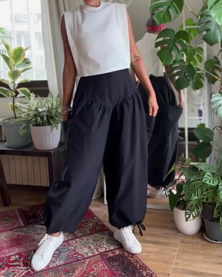 Bukser Høy Midje Løs Komfortabel