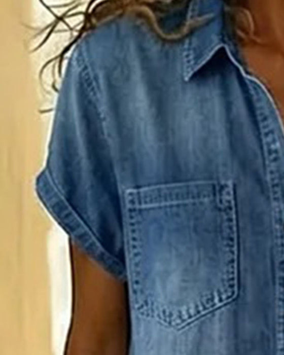 Kjeledress Denim Kort Erme