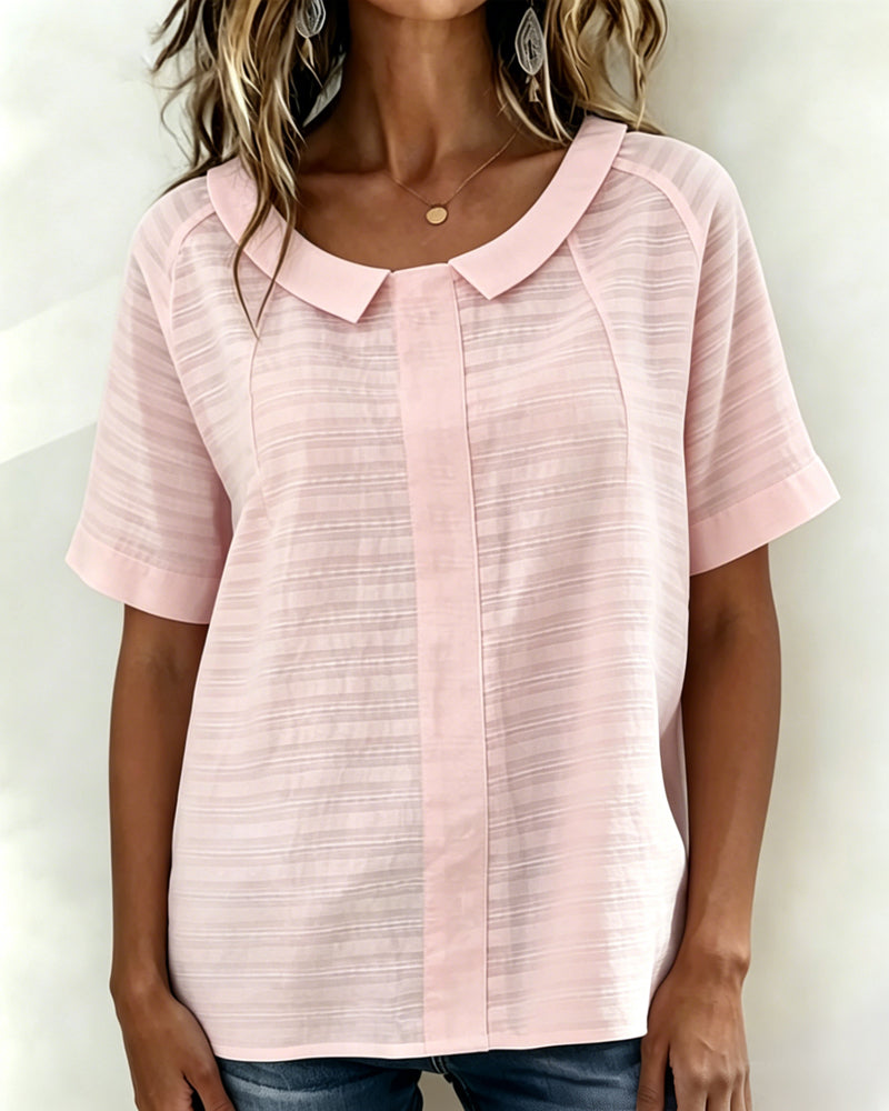 Bluse Teksturert Peter Pan Krage