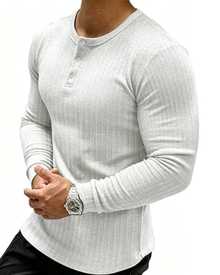 T-Shirt Vertikal Stripe Lang Erme