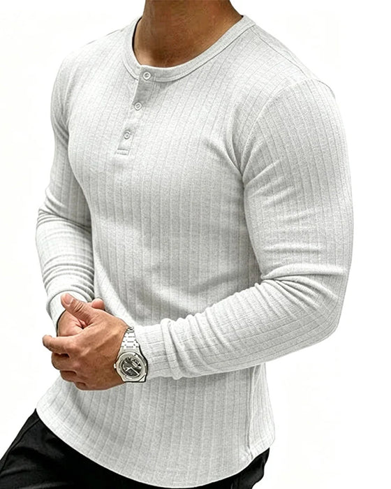 T-Shirt Vertikal Stripe Lang Erme