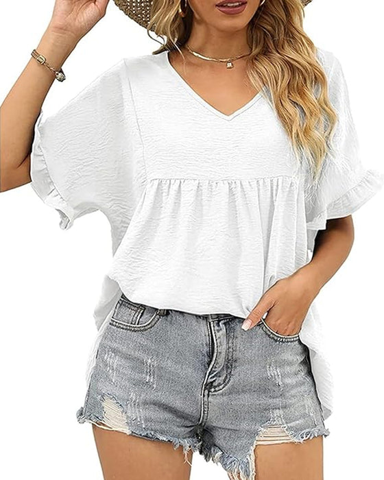 Bluse Avslappnet Rysje Loose Fit