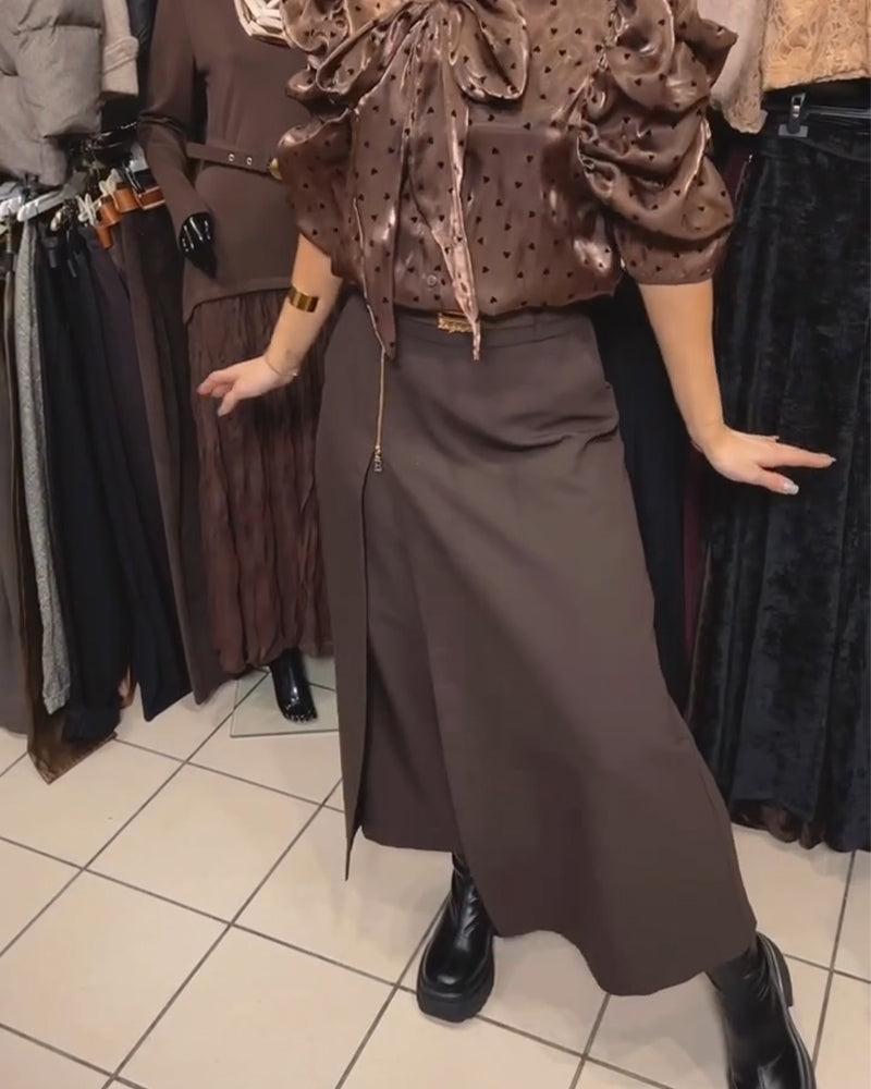 Skjørtbukser Stilig Glidelåsdesign Casual