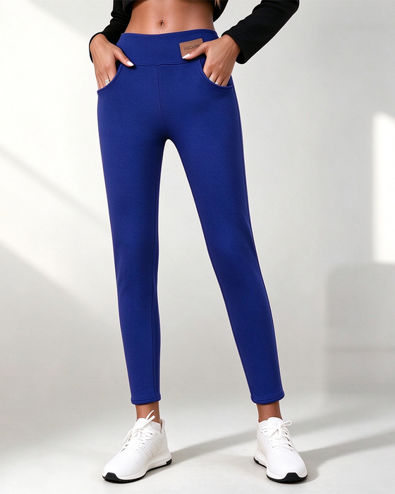 Leggings Fleecefôret Ensfarget Lomme