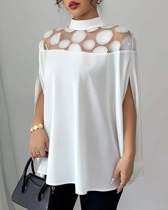 Bluse Meshpanel Stor Prikket