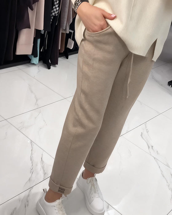 Bukser Lissestrikket Strikket Avkortet