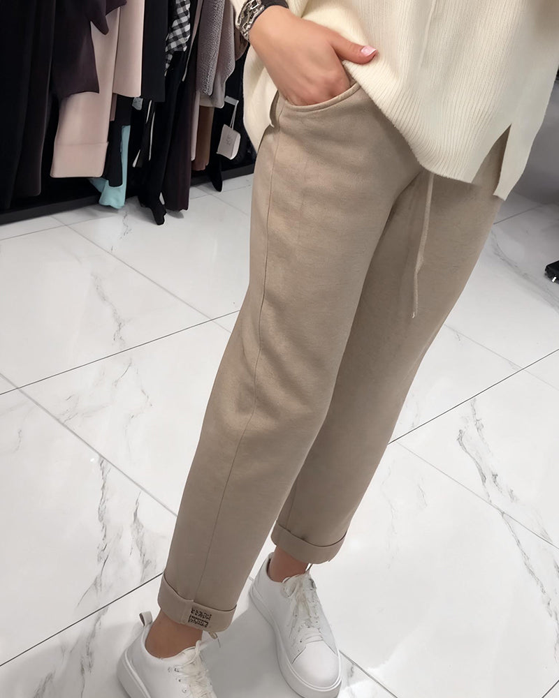 Bukser Lissestrikket Strikket Avkortet