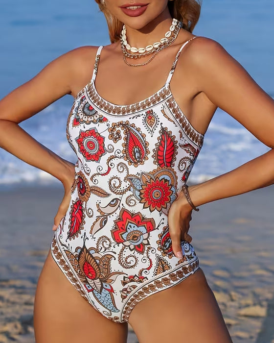 En-Delt Stropper Rotete Triangel Hoppedress