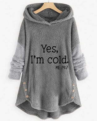 Uformell, langermet hettegenser med trykk Tunika-topp