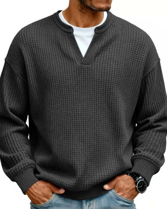Sweatshirt Herre Rund Hals Falsk Lagdelt
