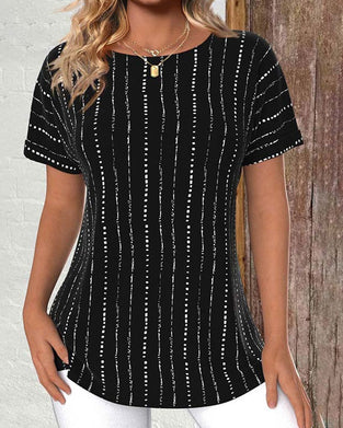 T-skjorte med rund hals og trykk