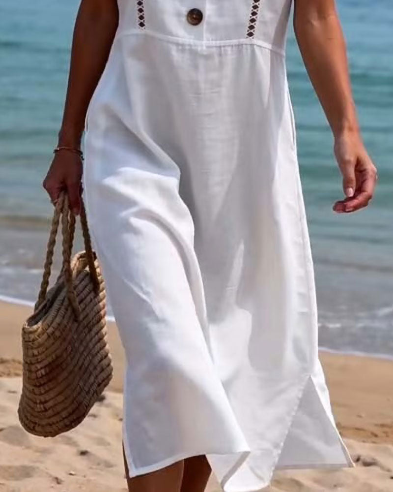 Kjole Peter Pan Krage Knapp Hul