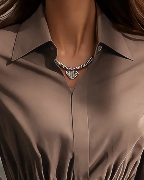 Bluse Elegant Krage Midje