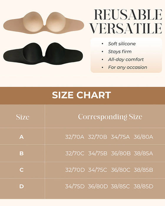 Sikker Usynlig Løftende Selvklebende Bh – Sømløs, Lett Og Pustende