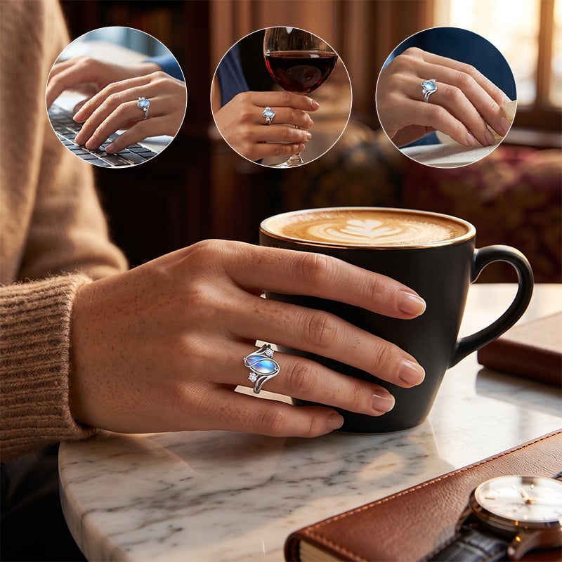Oval måneskingeometrisk ring