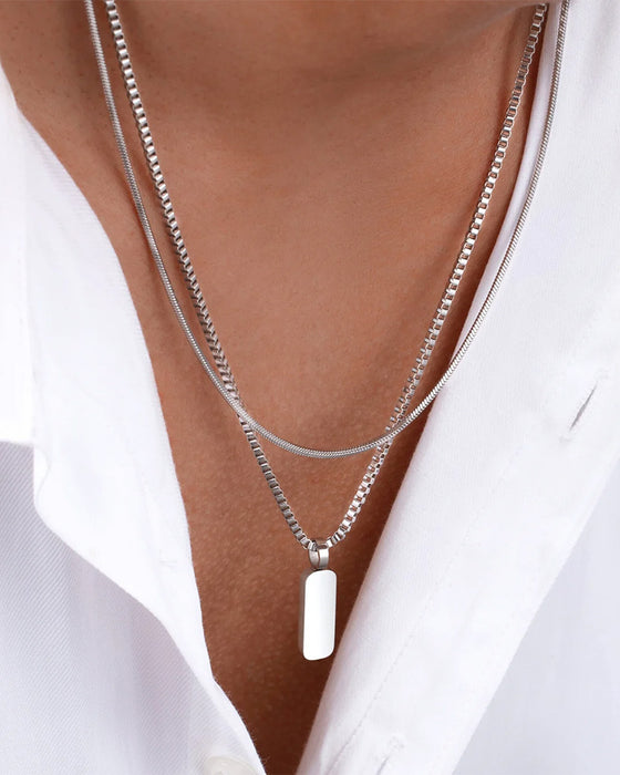 Minimal Pendant Halskjede Duo
