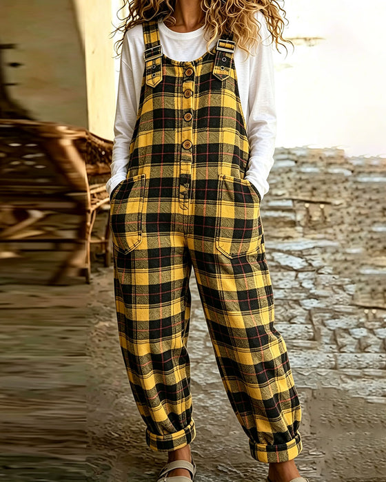 Kjeledress Rutete Knapp Lomme