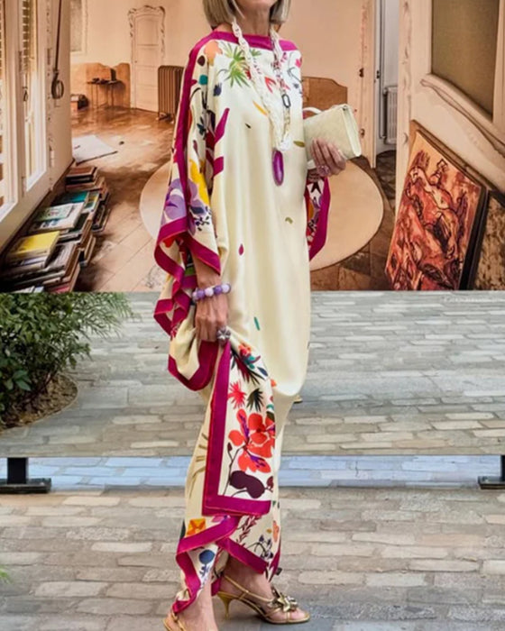 Kjole Off-Shoulder Kontrast Løs Ferie