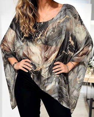 Bluse Flaggermuserm Tie-Dye Løs
