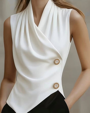 Bluse Solid Kors Ermeløs