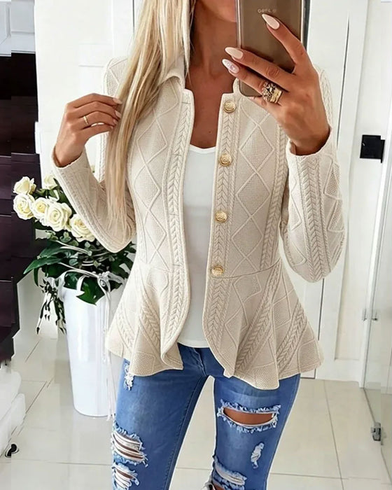 Jakke Knapp Casual Solid