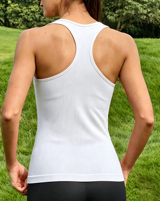 Tank Top Racerback Stropp Innebygd Bh
