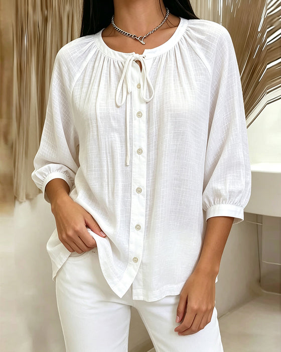 Bluse Rund Hals Enfarget