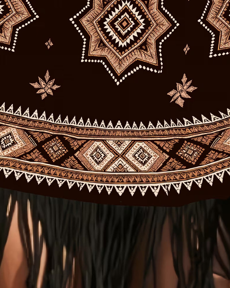 Kjole Frynset V-Hals Underkjole