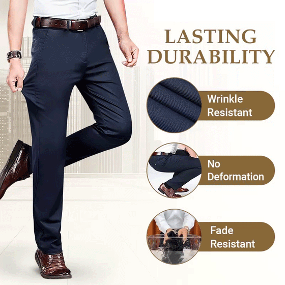 Herrebukser Med Høy Stretch I Straight Passform