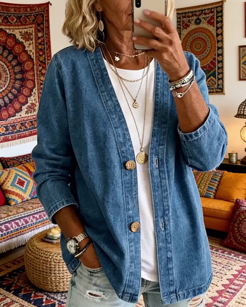 Kappa Denim V-Hals Kofta