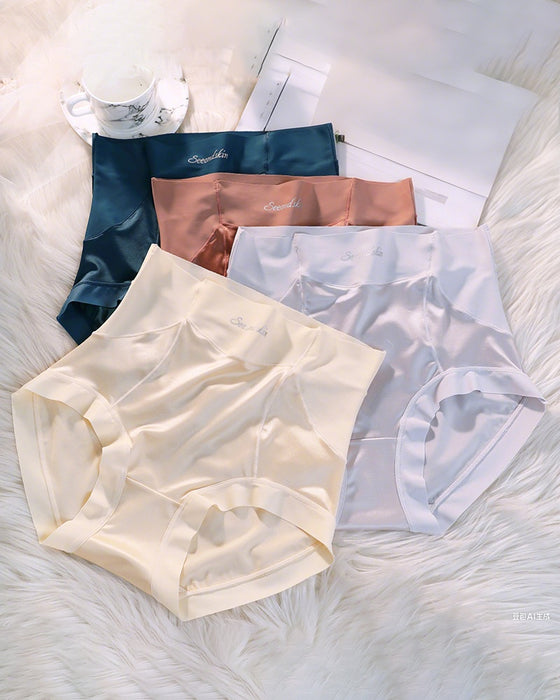 Dames Truse Med Høy Midje Is-Silke Sateng Sømløs Sexy Løft Og Magekontroll