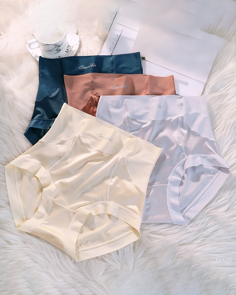 Dames Truse Med Høy Midje Is-Silke Sateng Sømløs Sexy Løft Og Magekontroll