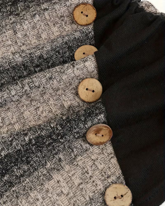 Sweatshirt Uregelmessig Stripe Knapp