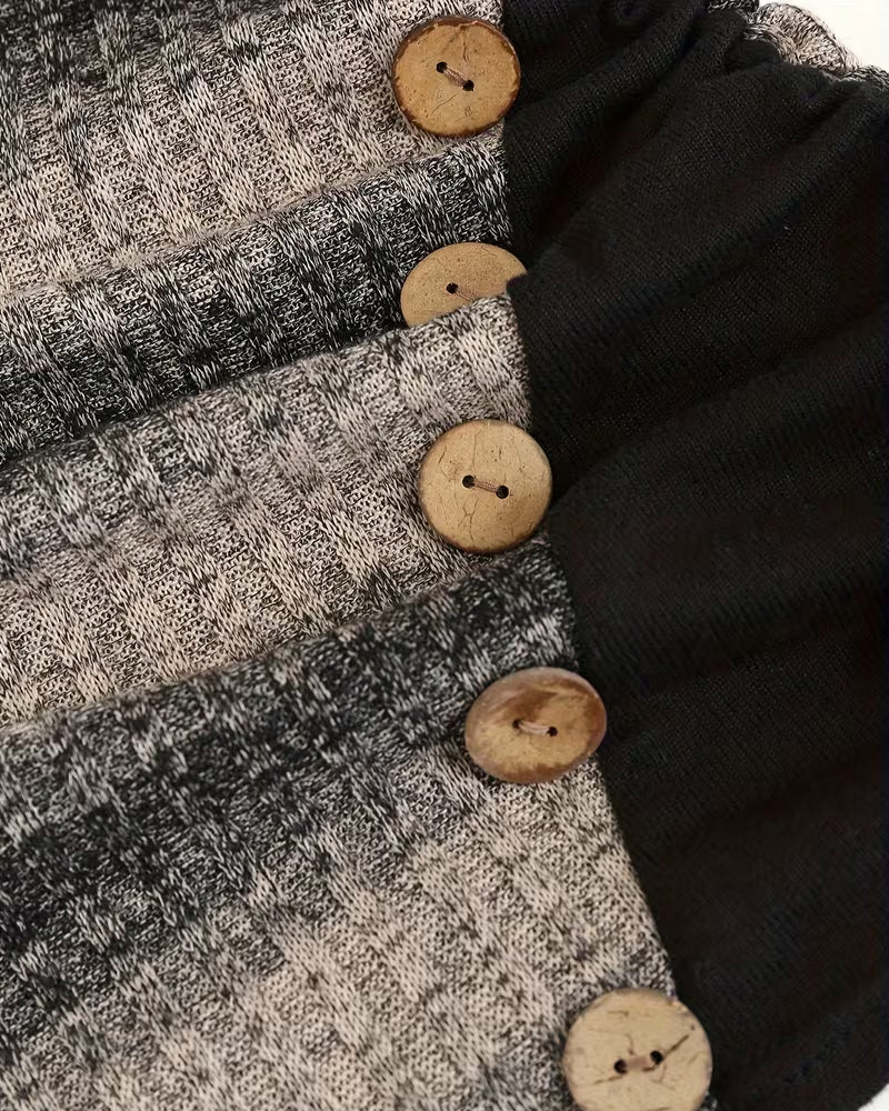 Sweatshirt Uregelmessig Stripe Knapp