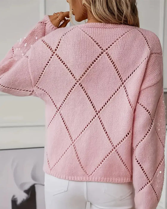 Genser Elegant Utskåret Glitter