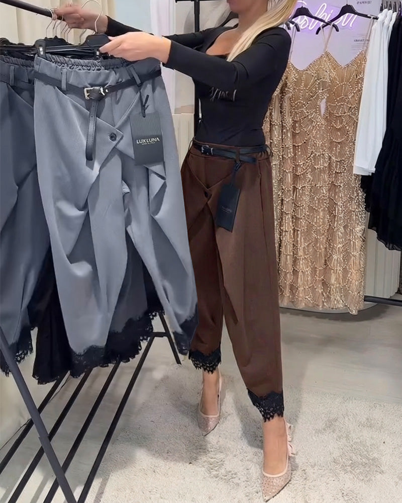 Bukser Modisk Knipling Stitching Harem