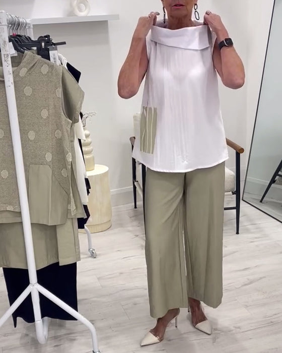 Drakt Ermeløs Bred Krage Mote