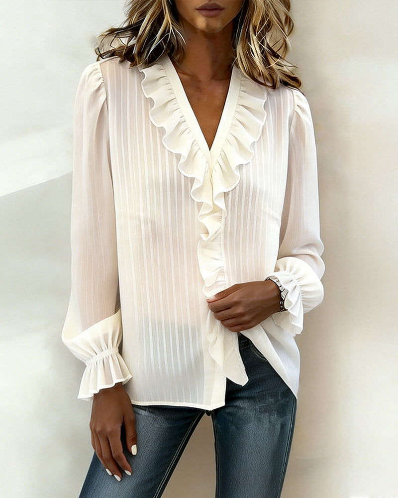 Bluse Moteriktig Rysjekant